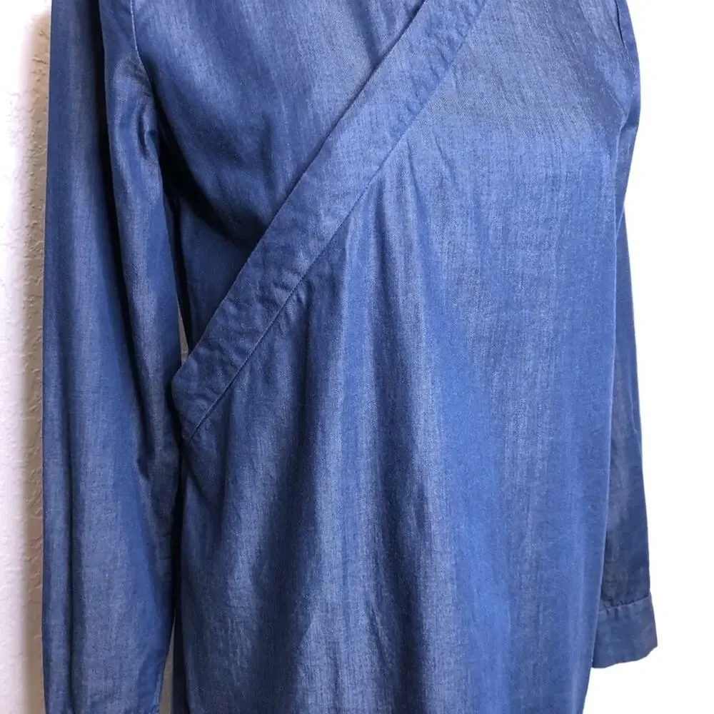 Kate Spade Saturday dark chambray denim blue shift dress size Small